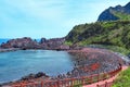 Amazing volcanic beach on the island of Jeju