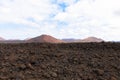 Amazing volcanic landscape in Timanfaya national park. Lanzarote island, Spain, Europe. Royalty Free Stock Photo