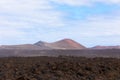 Amazing volcanic landscape in Timanfaya national park. Lanzarote island, Spain, Europe. Royalty Free Stock Photo