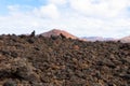 Amazing volcanic landscape in Timanfaya national park. Lanzarote island, Spain, Europe. Royalty Free Stock Photo