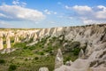 Amazing Volcanic rock formations known as Love Valley or Fairy Chimneys in Cappadocia, Turkey. Mushroom Valley one of attractions Royalty Free Stock Photo