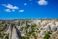 Amazing Volcanic rock formations known as Love Valley or Fairy Chimneys in Cappadocia, Turkey. Mushroom Valley one of attractions Royalty Free Stock Photo