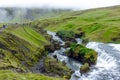 Amazing Waterfalls above Skogafoss, Iceland. Europe.