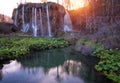 Amazing Waterfalls in Croatian Plitvice Lakes National Park Royalty Free Stock Photo