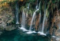 Amazing Waterfalls in Croatian Plitvice Lakes National Park Royalty Free Stock Photo