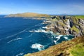 Amazing wave lashed Kerry Cliffs, the most spectacular cliffs in County Kerry, Ireland. Tourist attractions on famous Ring of