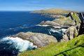 Amazing wave lashed Kerry Cliffs, the most spectacular cliffs in County Kerry, Ireland. Tourist attractions on famous Ring of