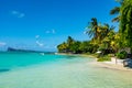 Amazing white beaches of Mauritius island. Tropical vacation Royalty Free Stock Photo