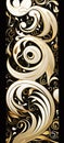 Amazing white, gold and black maori pattern