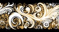 Amazing white, gold and black maori pattern