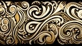 Amazing white, gold and black maori pattern