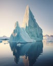 Amazing white iceberg floats in the ocean with a view underwater. Hidden Danger and Global Warming Concept. Tip of the Royalty Free Stock Photo