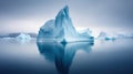 Amazing white iceberg floats in the ocean with a view underwater. Hidden Danger and Global Warming Concept. Tip of the Royalty Free Stock Photo