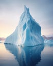 Amazing white iceberg floats in the ocean with a view underwater. Hidden Danger and Global Warming Concept. Tip of the Royalty Free Stock Photo