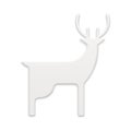 Amazing white winter frozen horned deer premium decor Christmas spruce interior 3d template vector