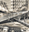 Amazing wide angle night view of Sydney Harbour Bridge, Australia Royalty Free Stock Photo