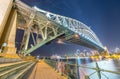 Amazing wide angle night view of Sydney Harbour Bridge, Australi Royalty Free Stock Photo