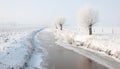 Amazing winter landscape in the Netherlands Royalty Free Stock Photo