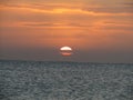 Amazing winter sunset on eastbourne beach Royalty Free Stock Photo