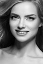Amazing Woman Blond. Beautiful Girl studio face portrait Royalty Free Stock Photo