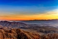 Amazing Yellow Sunset Over the Desert Royalty Free Stock Photo