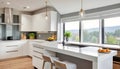 Amazingly bright kitchen in a contemporary house with a window.