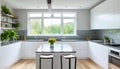 Amazingly bright kitchen in a contemporary house with a window.