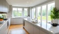 Amazingly bright kitchen in a contemporary house with a window.