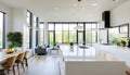 Amazingly bright kitchen in a contemporary house with a window.