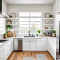 Amazingly bright kitchen in a contemporary house with a window.