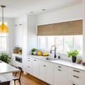 Amazingly bright kitchen in a contemporary house with a window.