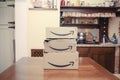 Amazon boxes pile three editorial