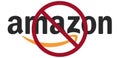 Amazon Boycott concept with logo and red sign - banner design