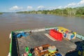 AMAZON, BRAZIL - JUNE 23, 2015: Cargo deck of the boat Diamante which plies river Amazon between Tabatinga and Manaus