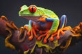 Amazon tree frog colorful Royalty Free Stock Photo