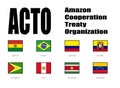 Amazon Cooperation Treaty Organization, ACTO, flag of members Royalty Free Stock Photo