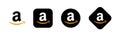 amazon logo set vector illustration, amazon e-commerce icons set, amazon mobile app icons isolated on white background. Royalty Free Stock Photo