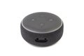 Amazon Echo Dot Loudspeaker Voice Service recognition system on white background Royalty Free Stock Photo