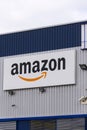 Amazon electronic commerce company logo on logistics building on March 12, 2017 in Dobroviz, Czech republic