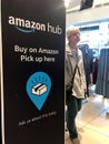 Amazon hub billboard in a shop, London