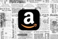 Amazon icon on retro newspaper background