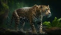 amazon jaguar digital art illustration, Generative AI