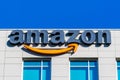 Amazon logo displayed at the Company`s HQ Royalty Free Stock Photo