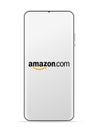 Amazon logo icon on smartphone screen Royalty Free Stock Photo