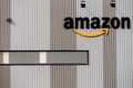 Amazon logo in logistic centre Royalty Free Stock Photo