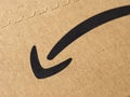Amazon logo on parcel Royalty Free Stock Photo