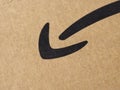 Amazon logo on parcel Royalty Free Stock Photo