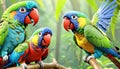 Amazon parrot jungle wild birds exotic native