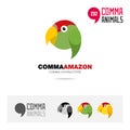 Amazon Parrot bird concept icon set and modern brand identity logo template and app symbol based on comma sign Royalty Free Stock Photo