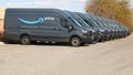 Amazon Prime Delivery Vans Parked in a Row